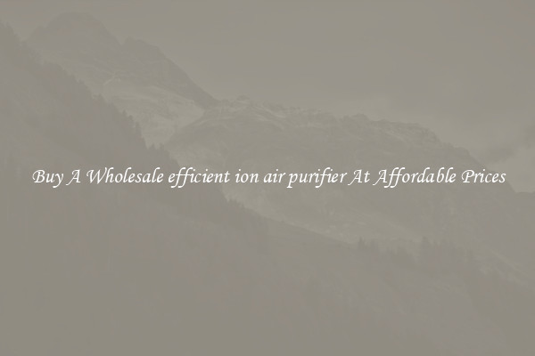 Buy A Wholesale efficient ion air purifier At Affordable Prices