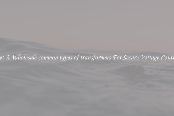Get A Wholesale common types of transformers For Secure Voltage Control