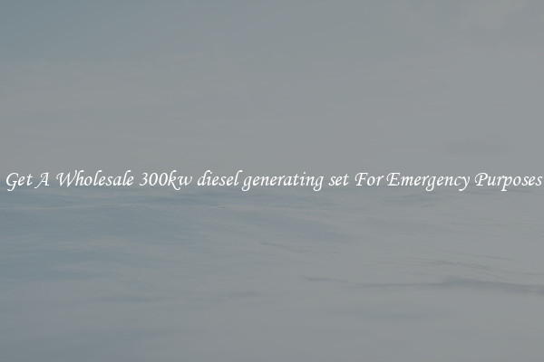 Get A Wholesale 300kw diesel generating set For Emergency Purposes