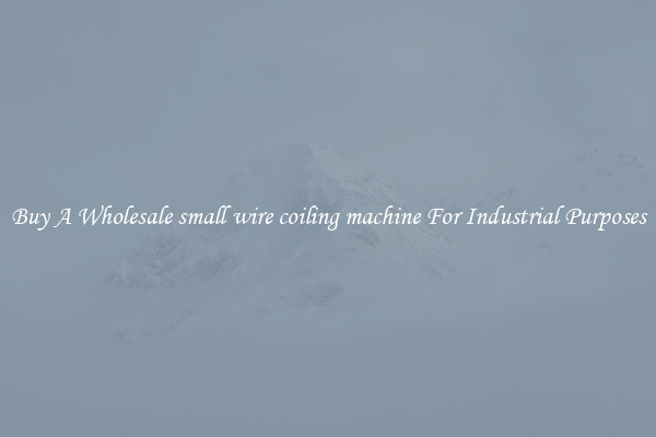 Buy A Wholesale small wire coiling machine For Industrial Purposes