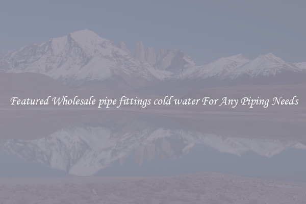 Featured Wholesale pipe fittings cold water For Any Piping Needs